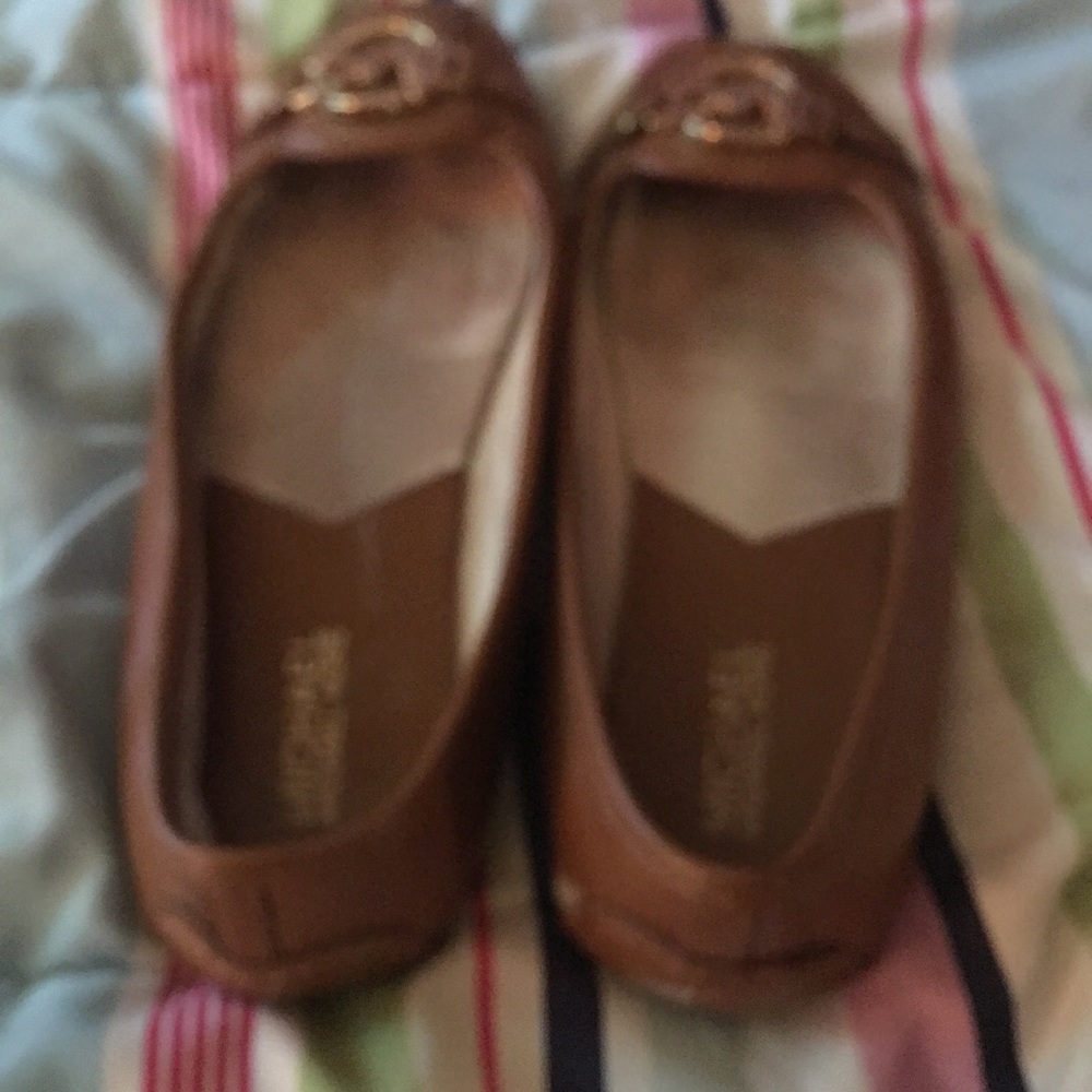Kors luggage brown Fulton flats!